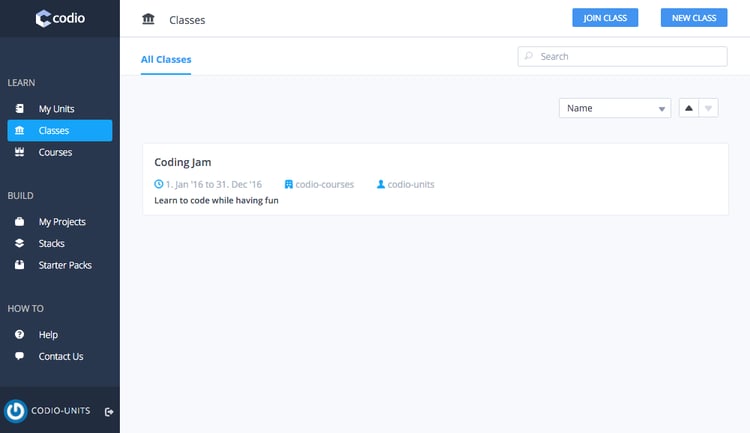 Cod Io How to create and manage classes with Codio part 1