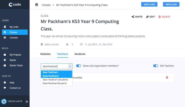 How to create and manage classes with Codio part 2