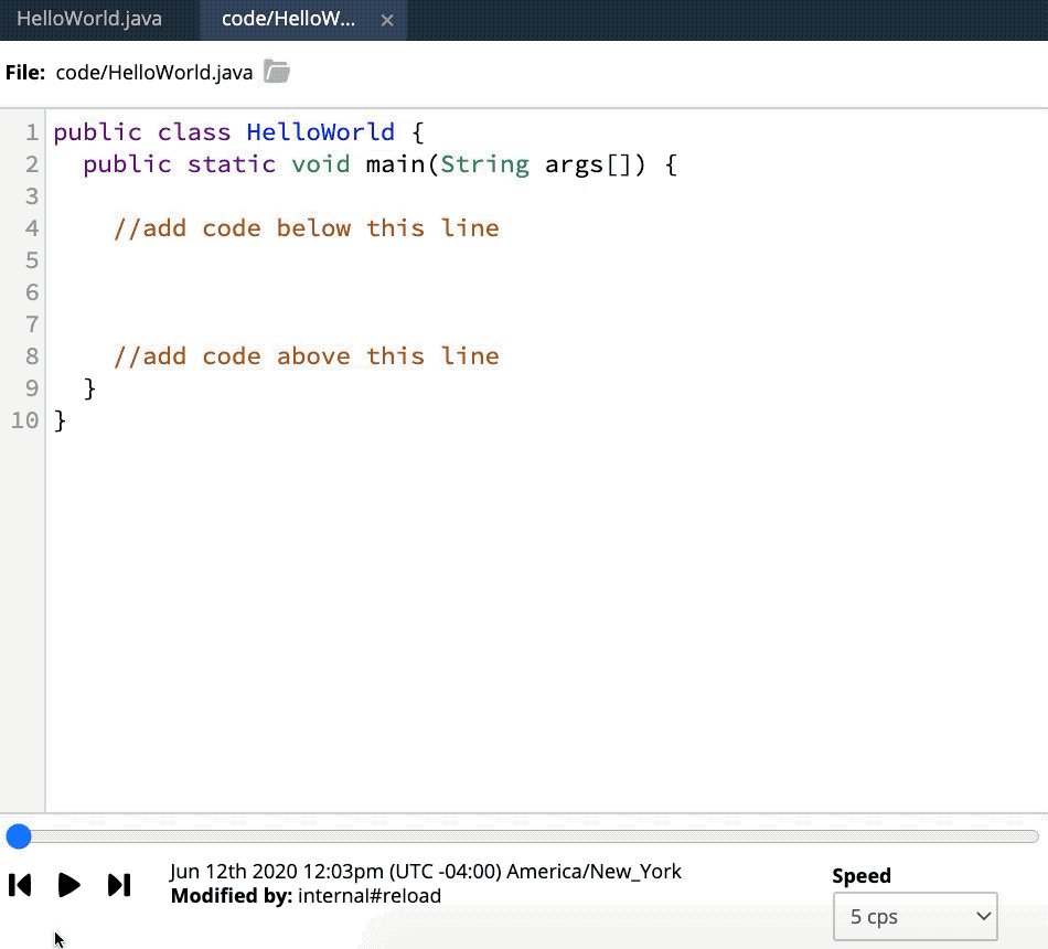 Code Playback Features