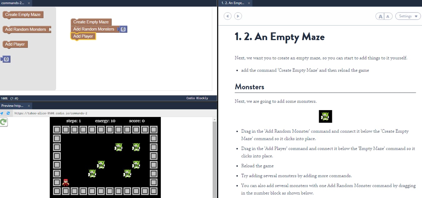 Thinking logically (using blockly to build your maze)