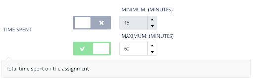 Time spent toggle