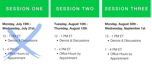 Summer Faculty Workshop Schedule - Open Zoom