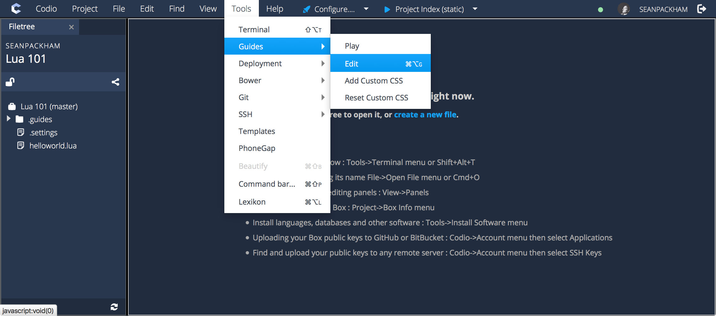 how to reset an assignment in codio