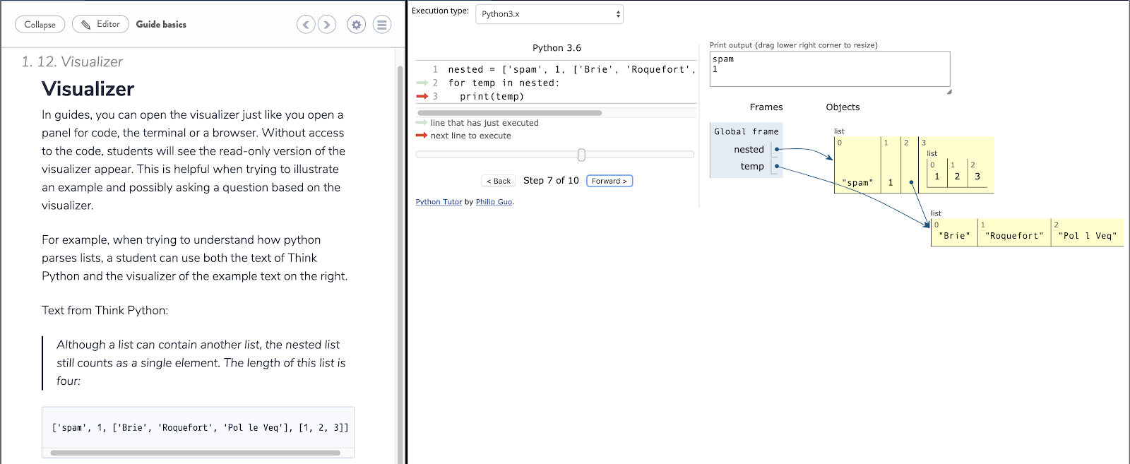 Python Tutor comes to Codio as "Code Visualizer”